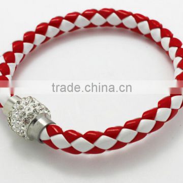 Delta Sigma Theta leather red and white Bracelet jewelry