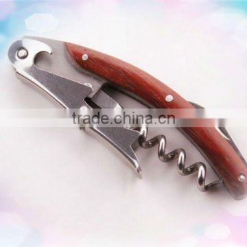 Metal Wine Bottle Opener With Wood Handle