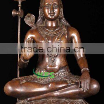 Bronze Seated Shiva on Tiger Skin