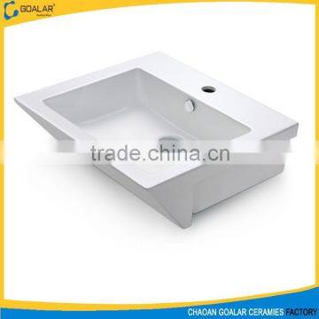 New style counter top semi recessed wash basin