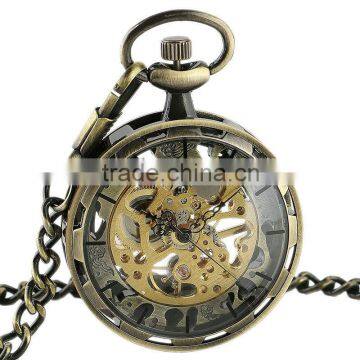 Bronze Skeleton Dial Pocket Watch in Bulk Mechanical Pocket Watch WP129