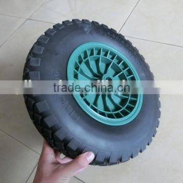 plastic rim pu foam wheel, flat free tire 4.80/4.00-8