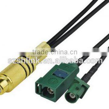 RF male/female FAKRA high frequency cable assembly, FAKRA connector types of twincable joints in cars