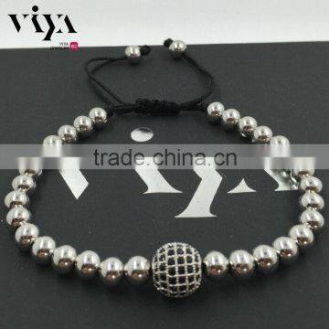 2016 Latest Round Bead Beaded Bracelet and Handmade Macrame Adjustable Rope Bracelet photo-6