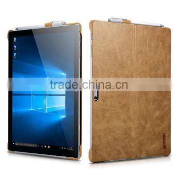 Icarer Luxury Genuine Leather Ultrathin Holder Back cover for Surface Pro 4