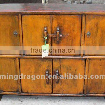 Chinese antique furniture pine wood Jilin Six door Cabinet