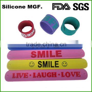 Shinerin online shopping silicone rainbow pvc slap bracelet