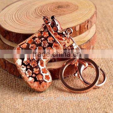 Inlaid Diamond Car Key Chain Christmas Gift Santa Claus Boots Shoes Keychain photo-2