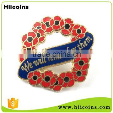 Metal Hard Enamel 1914-1918 Lest We Forget Poppy Lapel Pin Badge