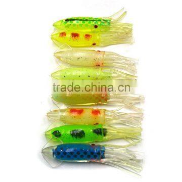 20 piece Big Game fishing lure plastic Soft Rubber Squid Octopus Baits for trolling 3 inch Multi color mixing