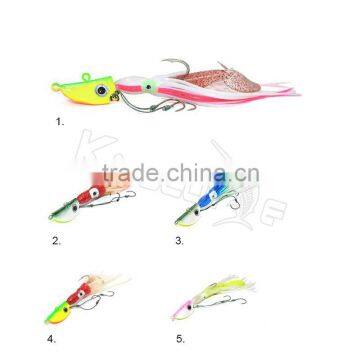 Chentilly CHLP27 saltwater fishin gbait 5 colors lead jigs with pvc skirts fishing lure