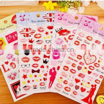 mustache nail sticker kiss flag nail decales