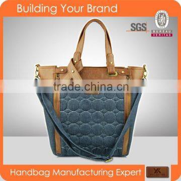 1490- Latest Fashion Nylon Fabric PU Handle Trendy Ladies Handbag