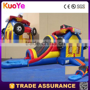 car jump kids trampoline inflatable jumper castle with slide combo water slide