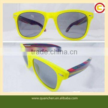 Yellow Fashionable Bamboo Sunglasses