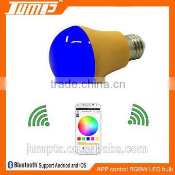 Factory sale smartphone control dimmable multicolor E27 smart APP led bulb