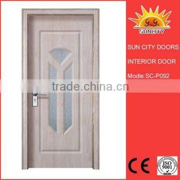 SC-P092 Sun City New Design Round Glass MDF Strip Door Price