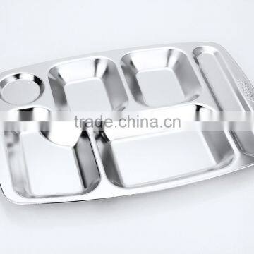 home utensils china 304 stainless steel square compartment dinner plates