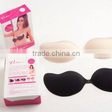 OEM Hot Nude Sexy Silicone Invisible Strapless Backless Quarter Cup Bra photo-2