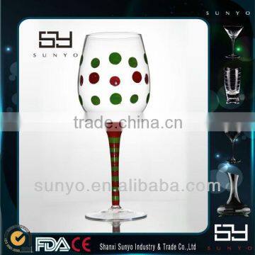 High Quality Wine Goblet With Colored Stem for Home Decoration