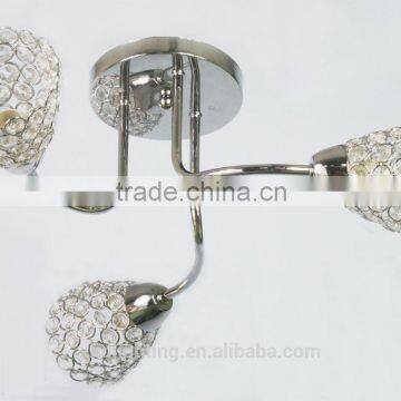 New aluminium wire crystal lampshade lamp/light modern design chandelier