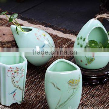 Contracted And Contemporary Celadon Flower Hand-painted Floret Bottle G007