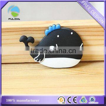whale soft PVC rubber souvenir decorative fridge magnet