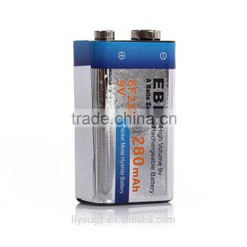 2016 Best Selling EBL 9V 280mAh Battery Batteries Factory Price Electric Bike Battery