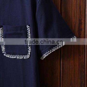 Website Wholesale Men Clothing With Pocket,100% Cotton Black Blank Casual T-shirt photo-5