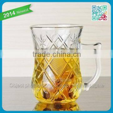 vintage glass tea cup cheap handle glass