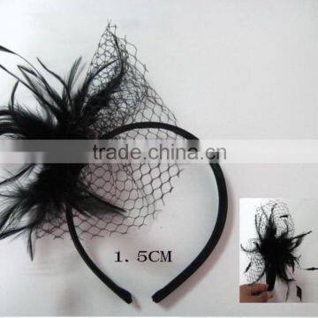 wholesale fashion hair accessories newest hair headband hairband lace for women adult black feather lace front hair band