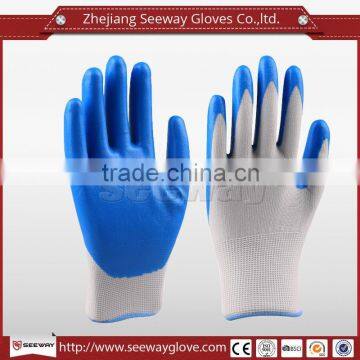 SEEWAY blue foam nitrile coated gloves