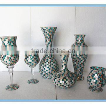 Wholesale antique style glass mosaic floor vase