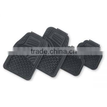 New Style 4-Piece Full Set Ridged Heavy Duty PVC Floor Mat for Car - (Black) photo-2