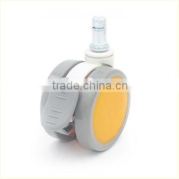 china popular 65mm yellow nylon 360 swivel medical caster