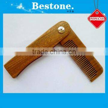 Folding Custom Wood Pocket Men Beard Comb