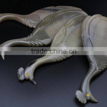 New Design Horn Peacock Hair Comb photo-2