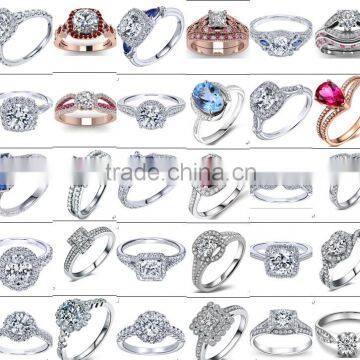 AAA Cubic Zirconia Black Plated Brass/925 Silver Finger Ring for Christmas photo-6