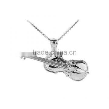 925 Sterling Silver Music Charm Pendant Necklace