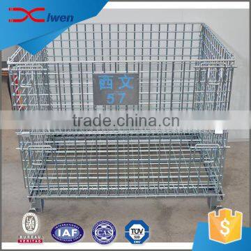 Heavy duty foldable industrial stackable wire mesh steel storage containers                        
                                                                                Supplier's Choice