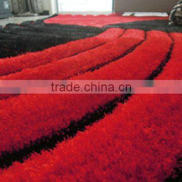 Hot New Design Red Bedroom Decoration Shaggy 3D Carpet