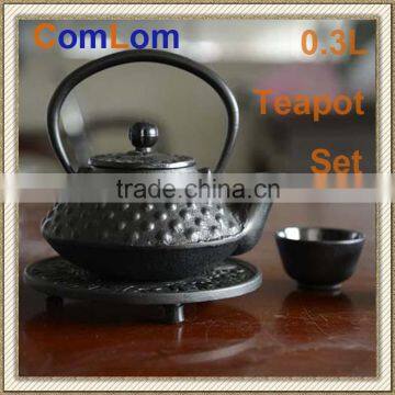 cast iron teapot set 1pc 0.3L pot & 2pcs cups