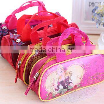 Sweet princess printing cosmetic bag with handle china factory