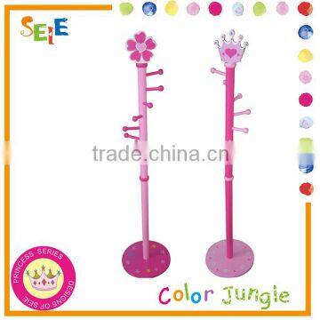 Kids wooden clothes hanging stand tree