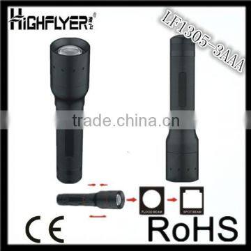 220lumen Q5 Aluminum alloy tactical flashlight with 3XAAA/1x18650 battery