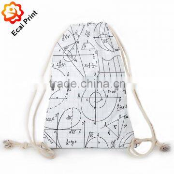 Latest design fashion printing heat transfer drawstring travel bag