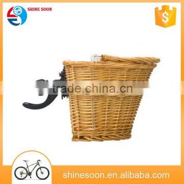 basket wholesale bamboo basket wicker willow bicycle basket with quick release holder