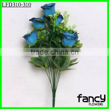 11 heads wedding decoration artificial blue rose flowers