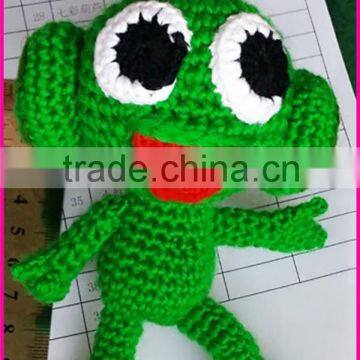 cute green frog animal handmade crochet stuffed toys