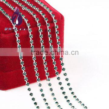 SS12( 3.0-3.2mm) Gold Rhinestone Cup Chain for Bags ,Shoes,Belt,Garment Decoration Etc